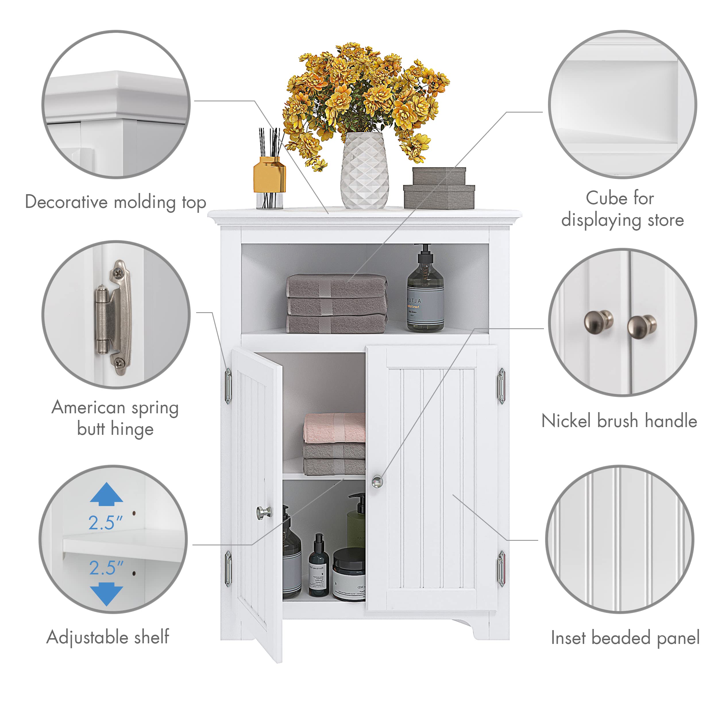 UTEX cabinet with doors open displaying adjustable shelves inside