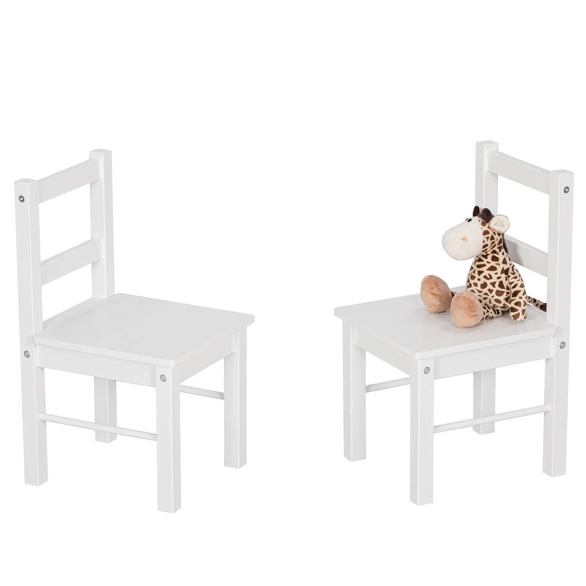 UTEX Child's Wooden Chair Pair with white finish for sturdy kids' seating.