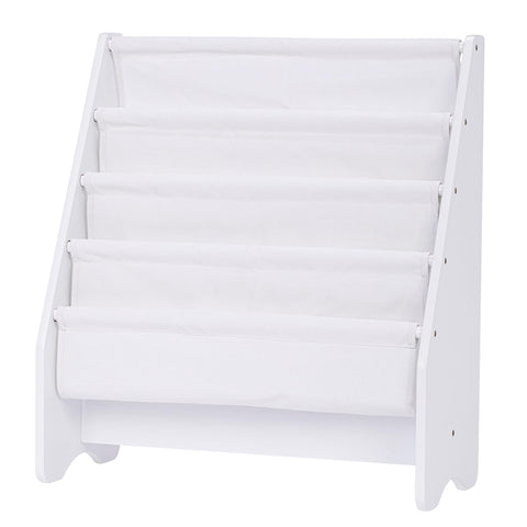 UTEX white finish complements diverse decor while inviting simple book selection.