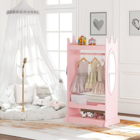 Durable MDF wood UTEX armoire in pink with sturdy construction