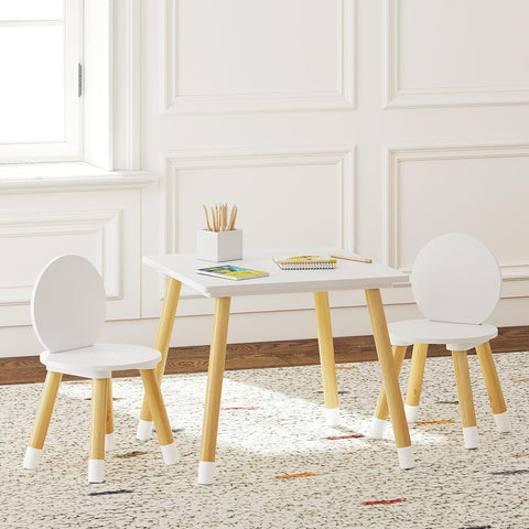 UTEX Kids Table with 2 Chairs side view shows durable child-sized chairs