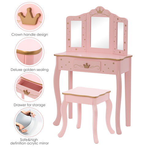 UTEX vanity drawer provides organized space for accessories and hair bands.