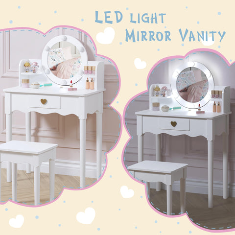 UTEX Kids Vanity LED-lit mirror enhances grooming tasks for kids.