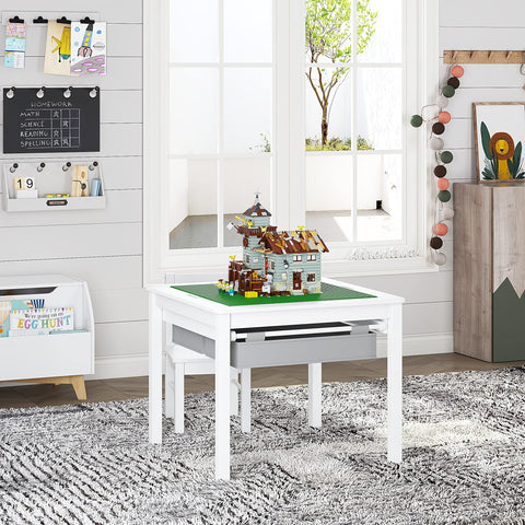 UTEX storage drawers hold blocks and accessories for quick cleanup.