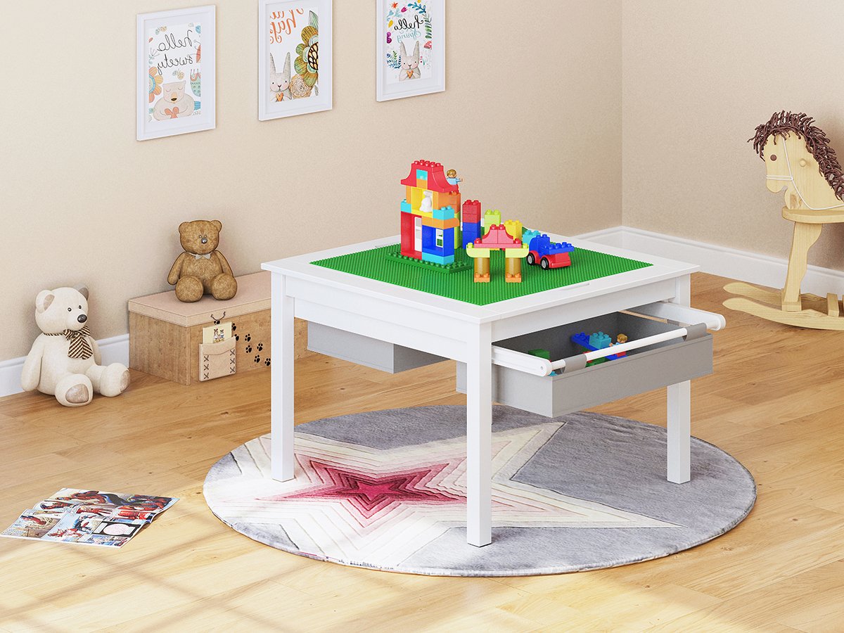 UTEX kids table pairs with compatible chairs for a cohesive play space.