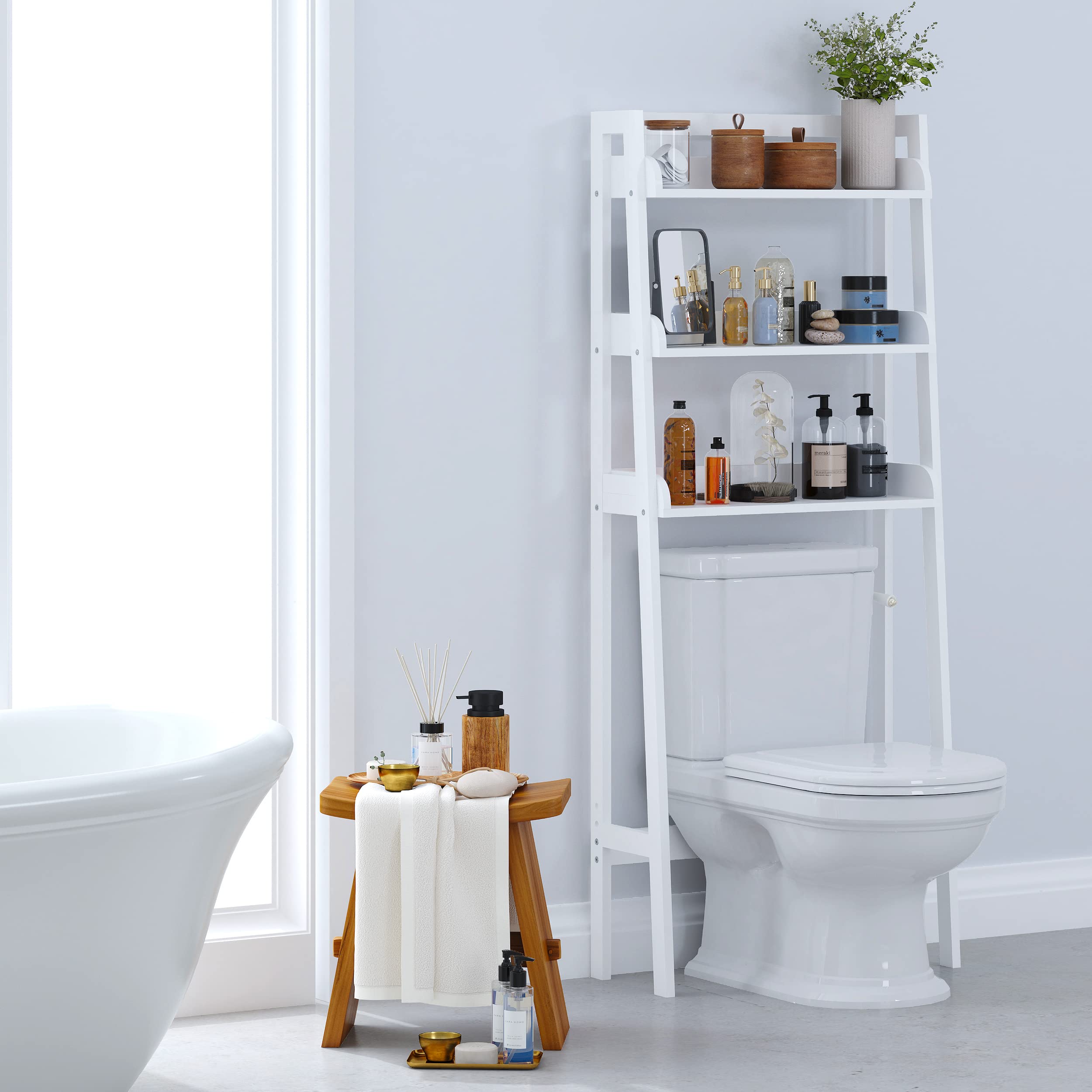 UTEX Over The Toilet Shelf showcases organized storage for daily bathroom essentials.