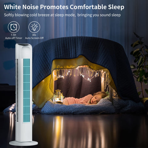 Uthfy Tower Fan 120 degree oscillation circulates air to corners of the room.