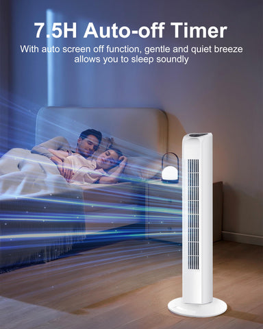 Uthfy wide-oscillation tower fan evenly distributes air