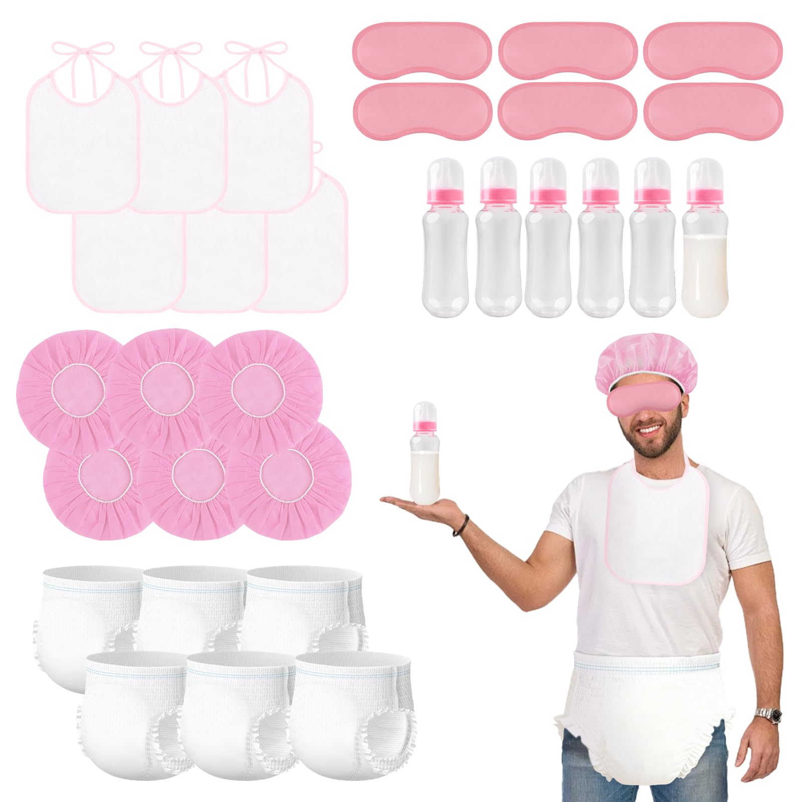UTOUMON bottle chug set pink for a lively baby shower game.