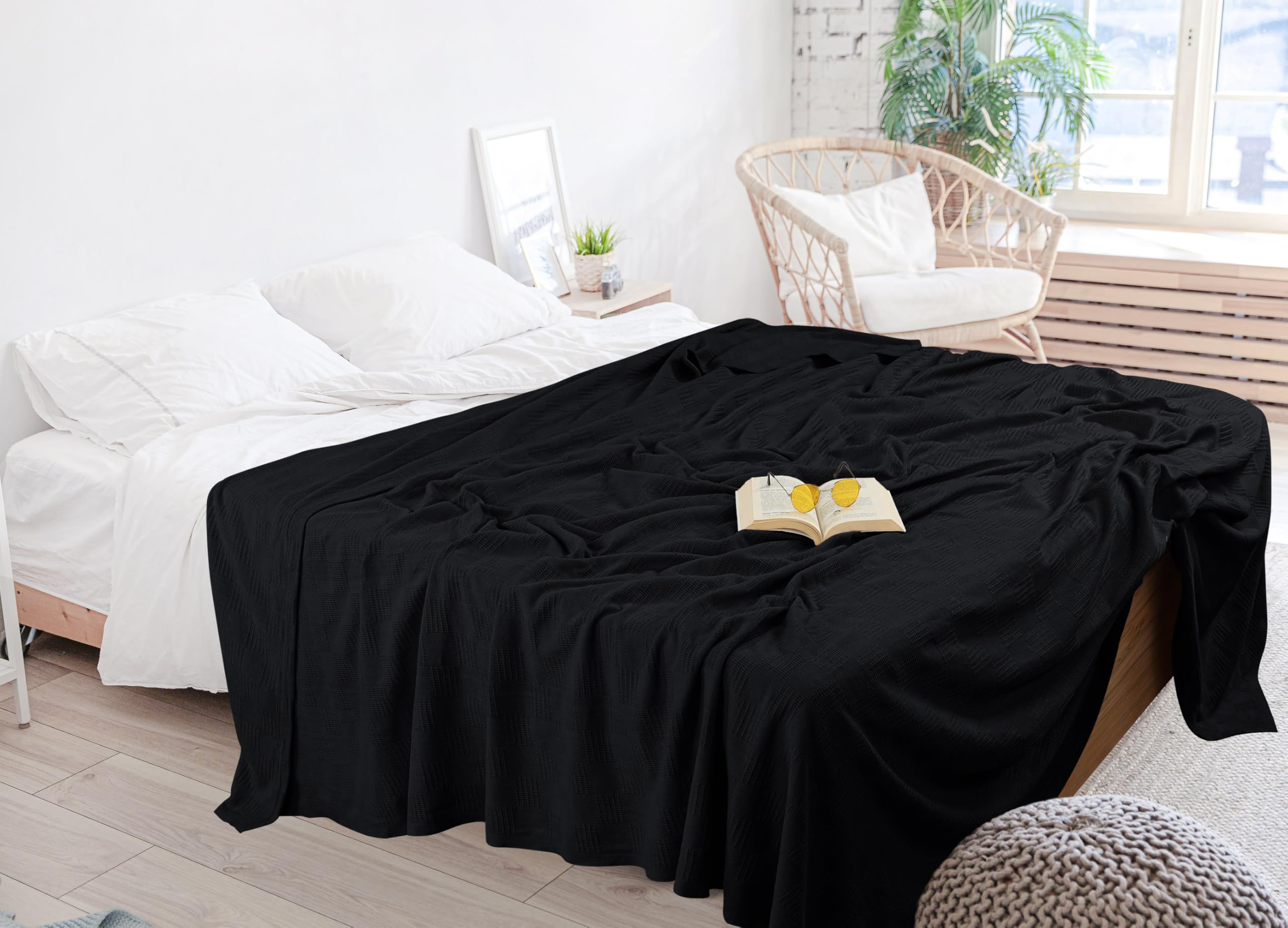 Utopia Bedding king blanket at bed corner showing generous coverage
