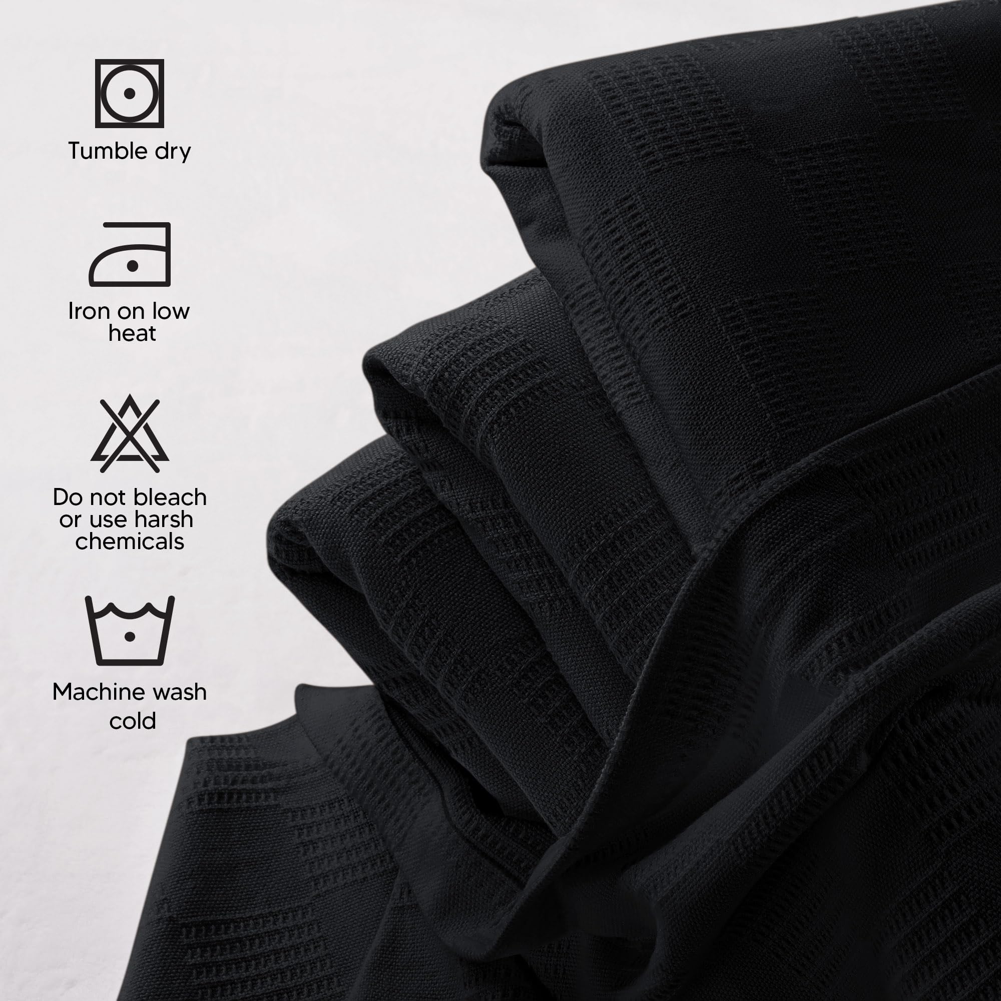 Utopia Bedding close-up texture of black cotton blanket soft and breathable
