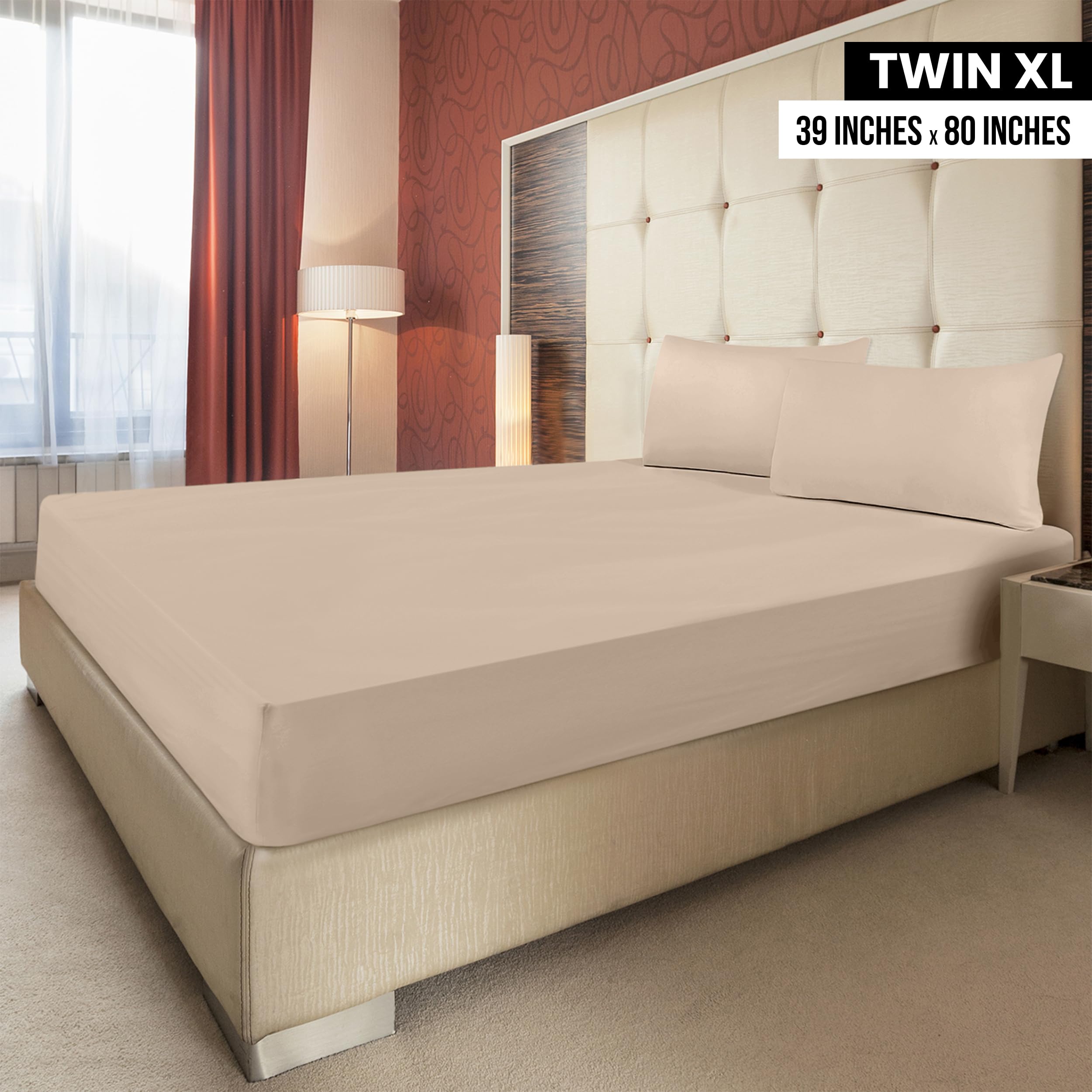 Utopia Bedding 2-pack fitted sheets show secure elastic edges for easy fit.