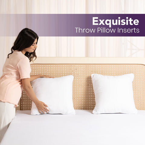 Utopia Bedding pillow insert showing fullness for tidy bed arrangement