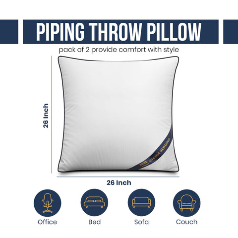 Utopia Bedding 26x26 white inserts close-up showing breathable plush fill