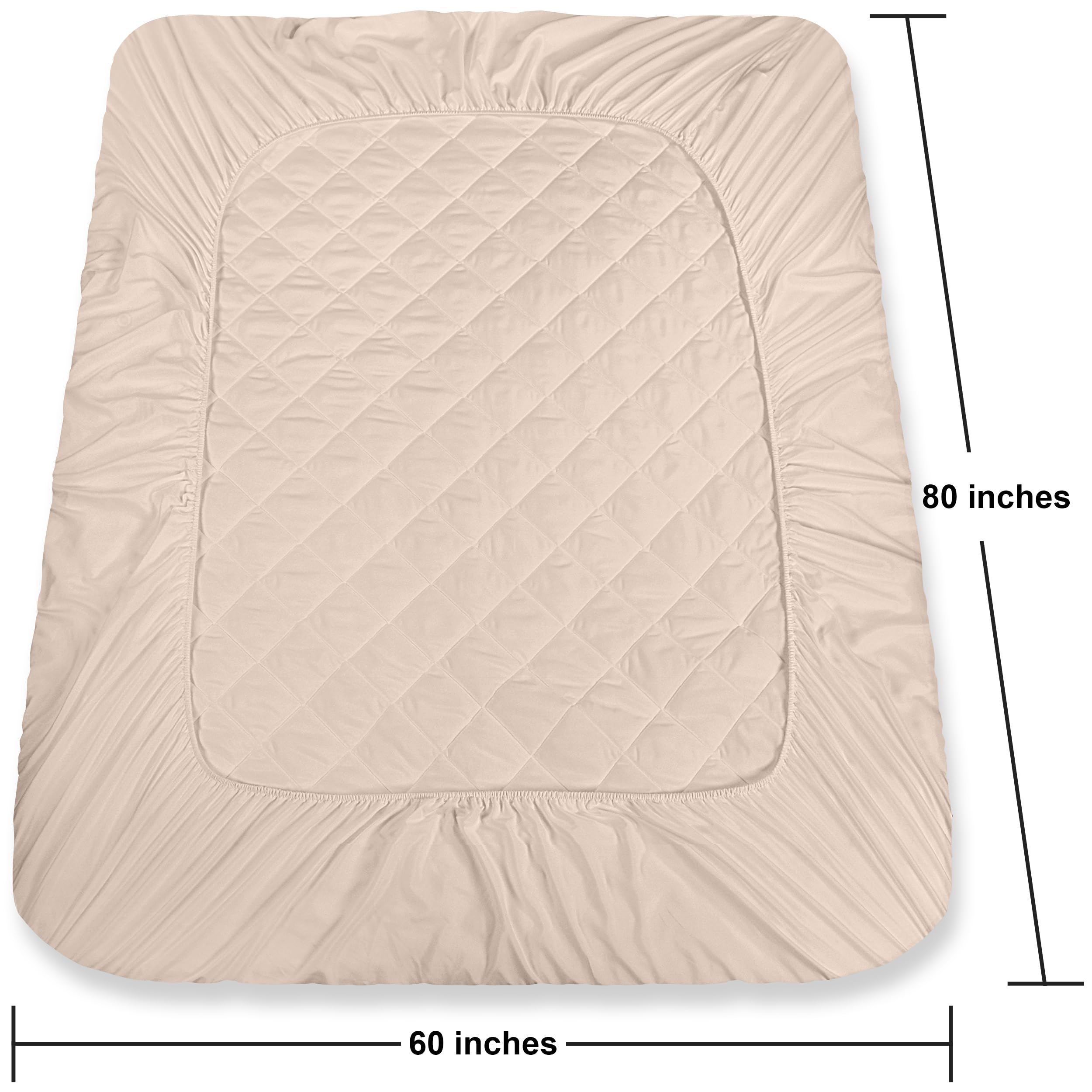 Queen 60x80-inch mattress pad from Utopia Bedding laid on a bed.