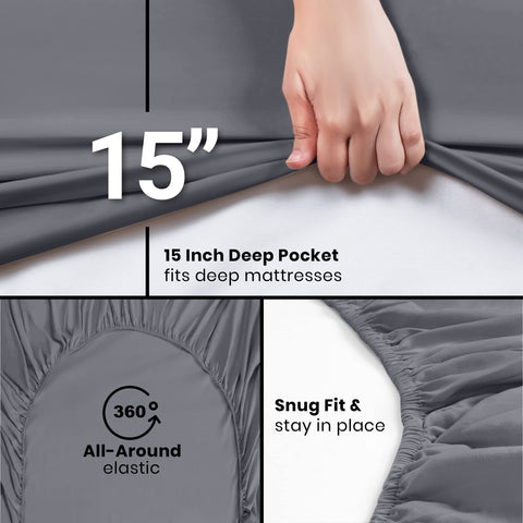 Utopia Bedding all-around elastic keeps sheets snug around the mattress.