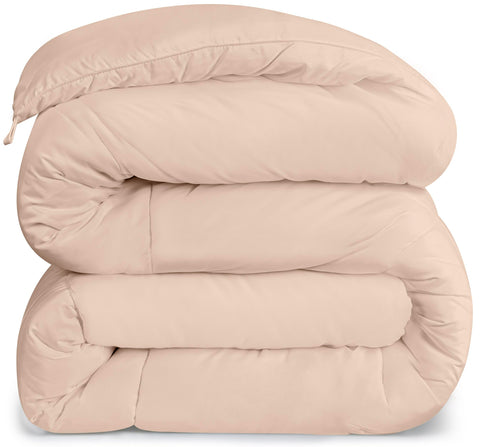 Utopia Bedding Queen Comforter – All-Season Duvet Insert with Box Stitching (Beige)