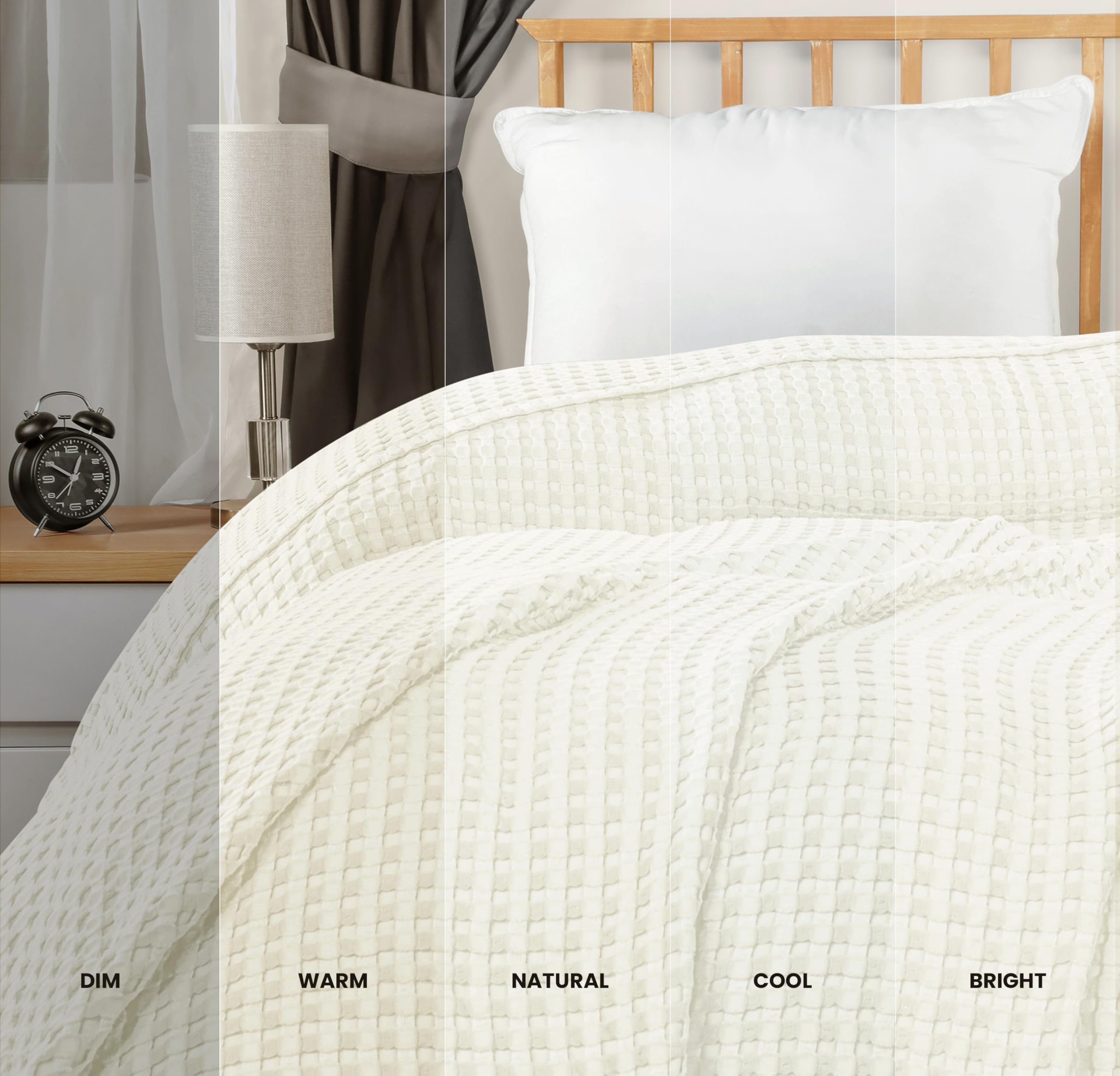 All-season versatility shown with Utopia Bedding blanket draped on bed.