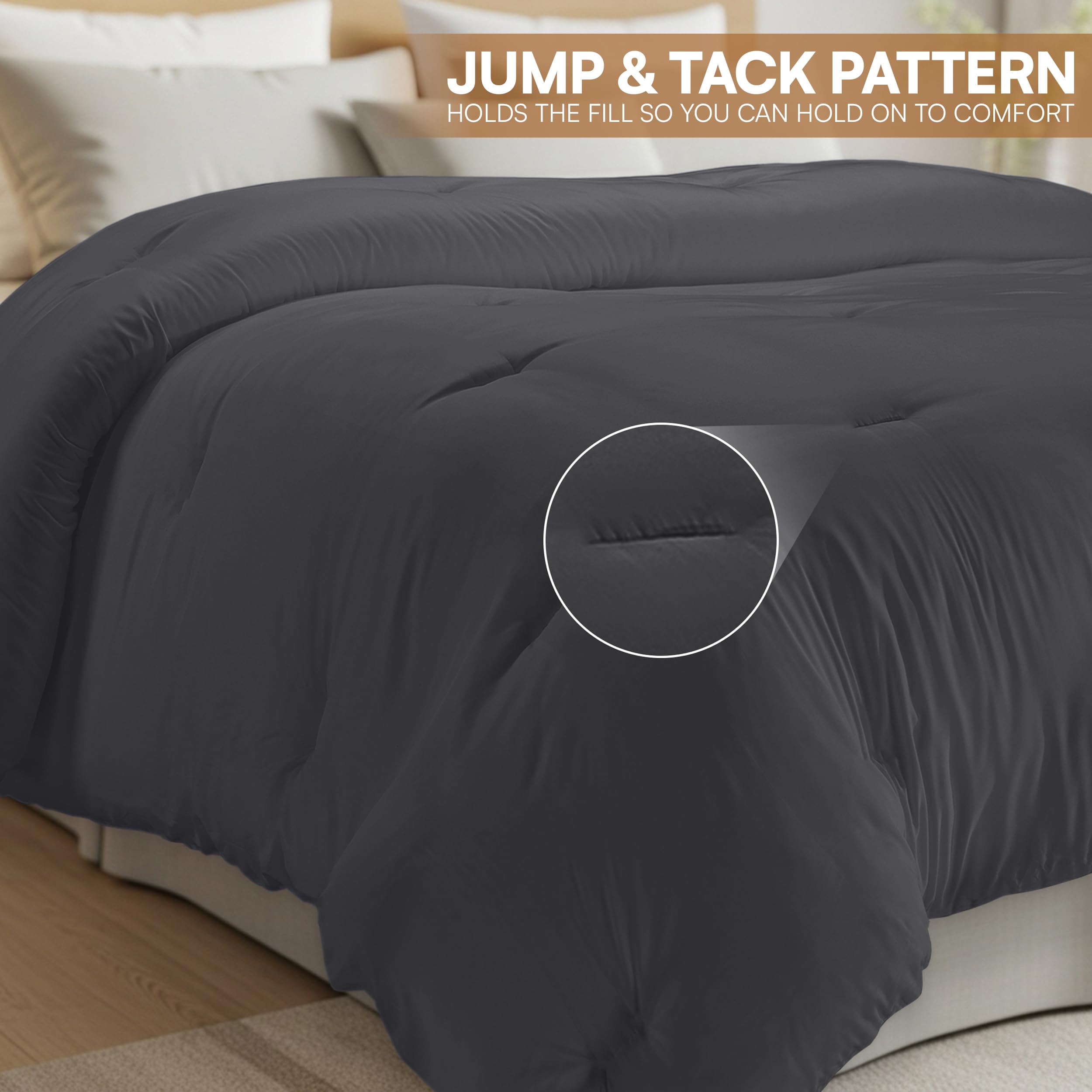 Utopia Bedding all-season comforter with soft microfiber shell for breathable comfort