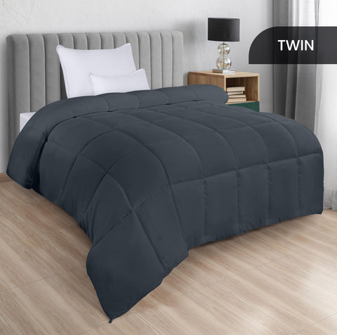 Utopia Bedding all-season down-alternative comforter close-up of soft siliconized filling.