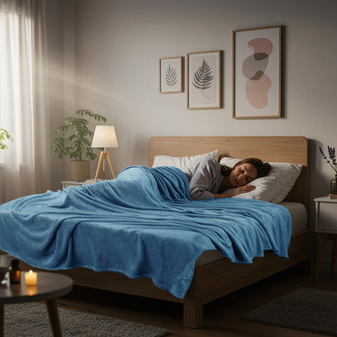 Utopia Bedding anti-static microfiber blanket minimizes cling for lounging