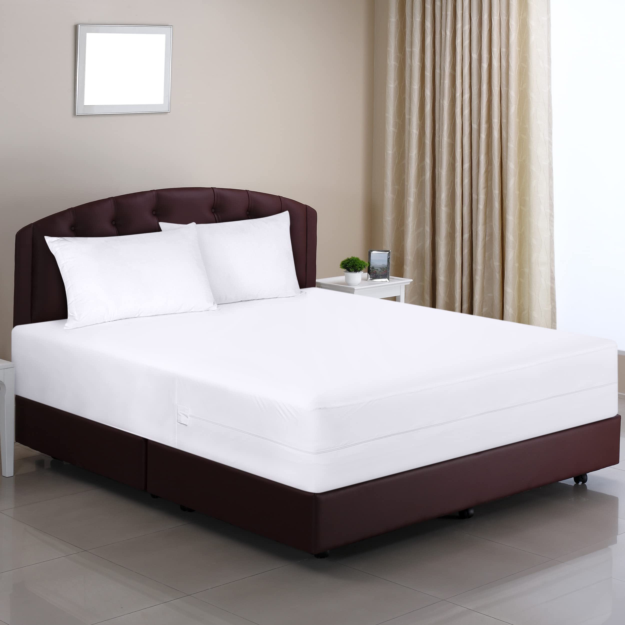 Utopia Bedding bed bug proof encasement side view highlighting six sided protection