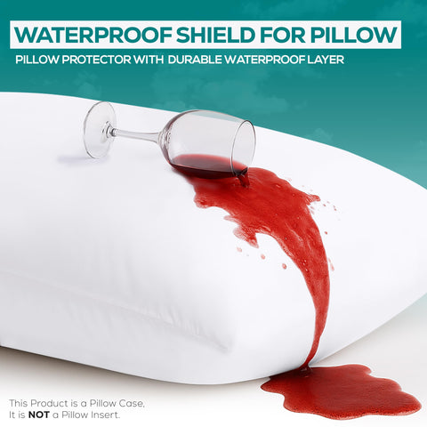 Pillow protector with zipper by Utopia Bedding demonstrating secure enclosure against pests.