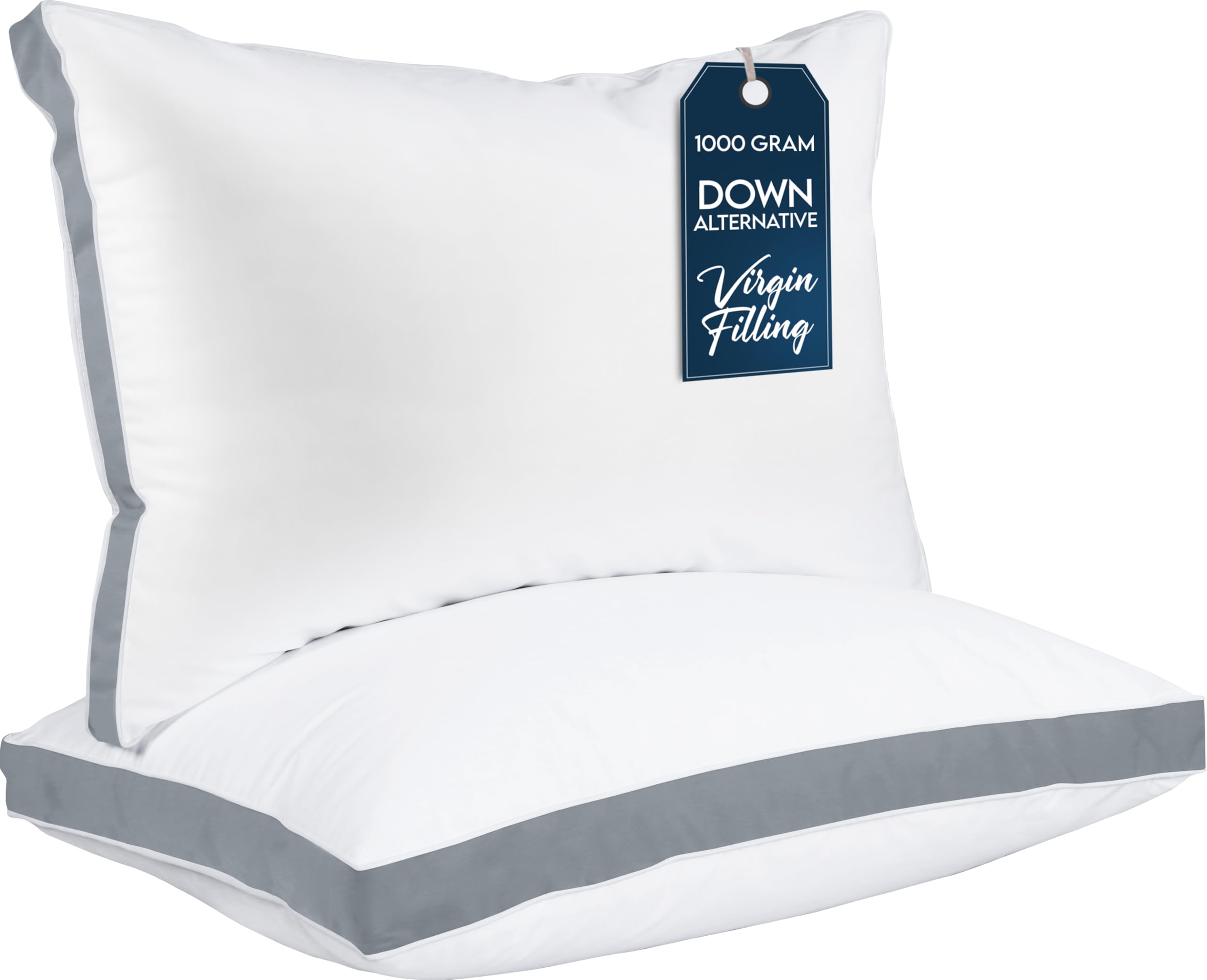 Utopia Bedding bed pillows queen grey pair on bed for balanced comfort and coordinated sleep setup.