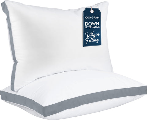 Utopia Bedding bed pillows queen grey pair on bed for balanced comfort and coordinated sleep setup.