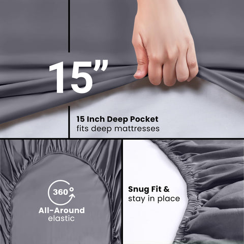 Utopia Bedding bed with fitted sheets shows neat, inviting sleep setup.