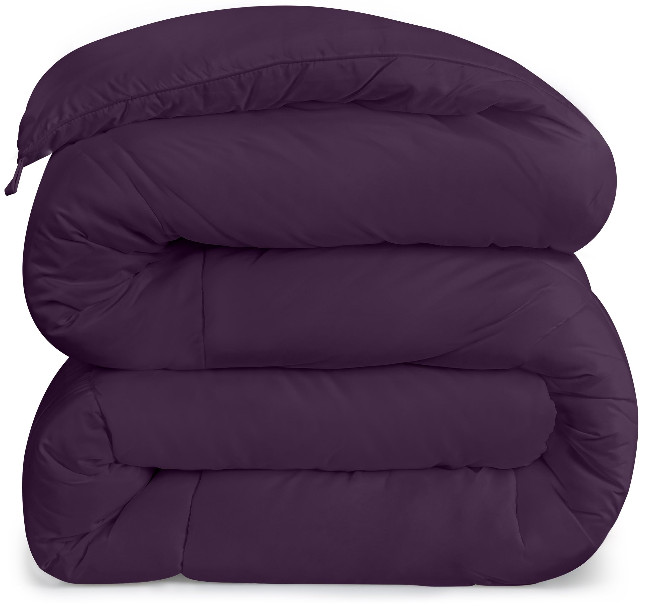 Utopia Bedding twin setup in a bedroom with plum duvet showcasing stylish, tidy bedding.