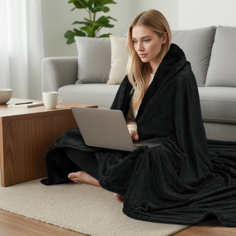 Utopia Bedding blanket shown on sofa for stylish comfort