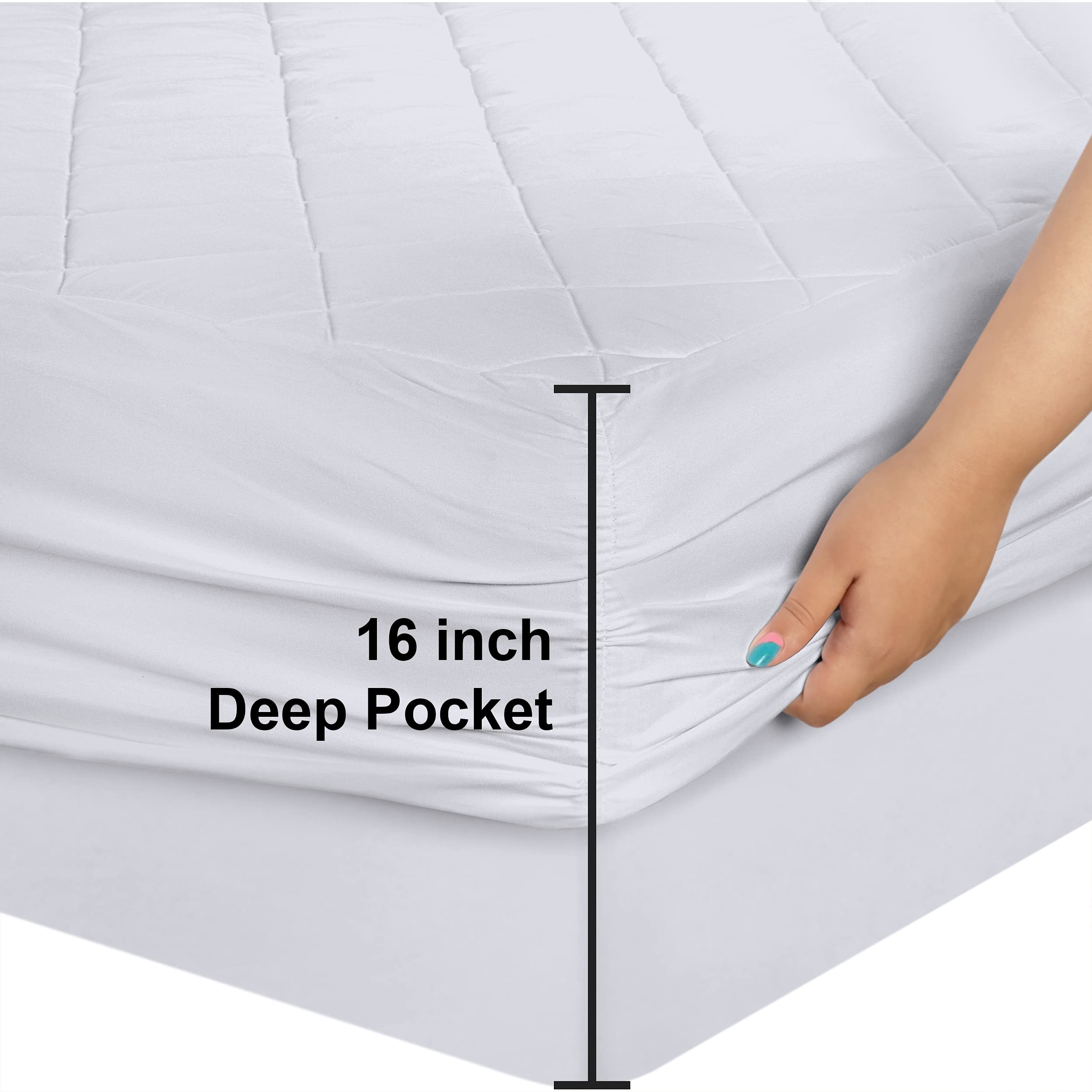 Utopia Bedding breathable pad promotes airflow for cooler sleep.