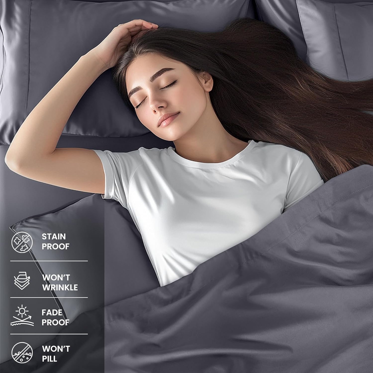 Close-up of brushed microfiber showing soft, breathable texture.