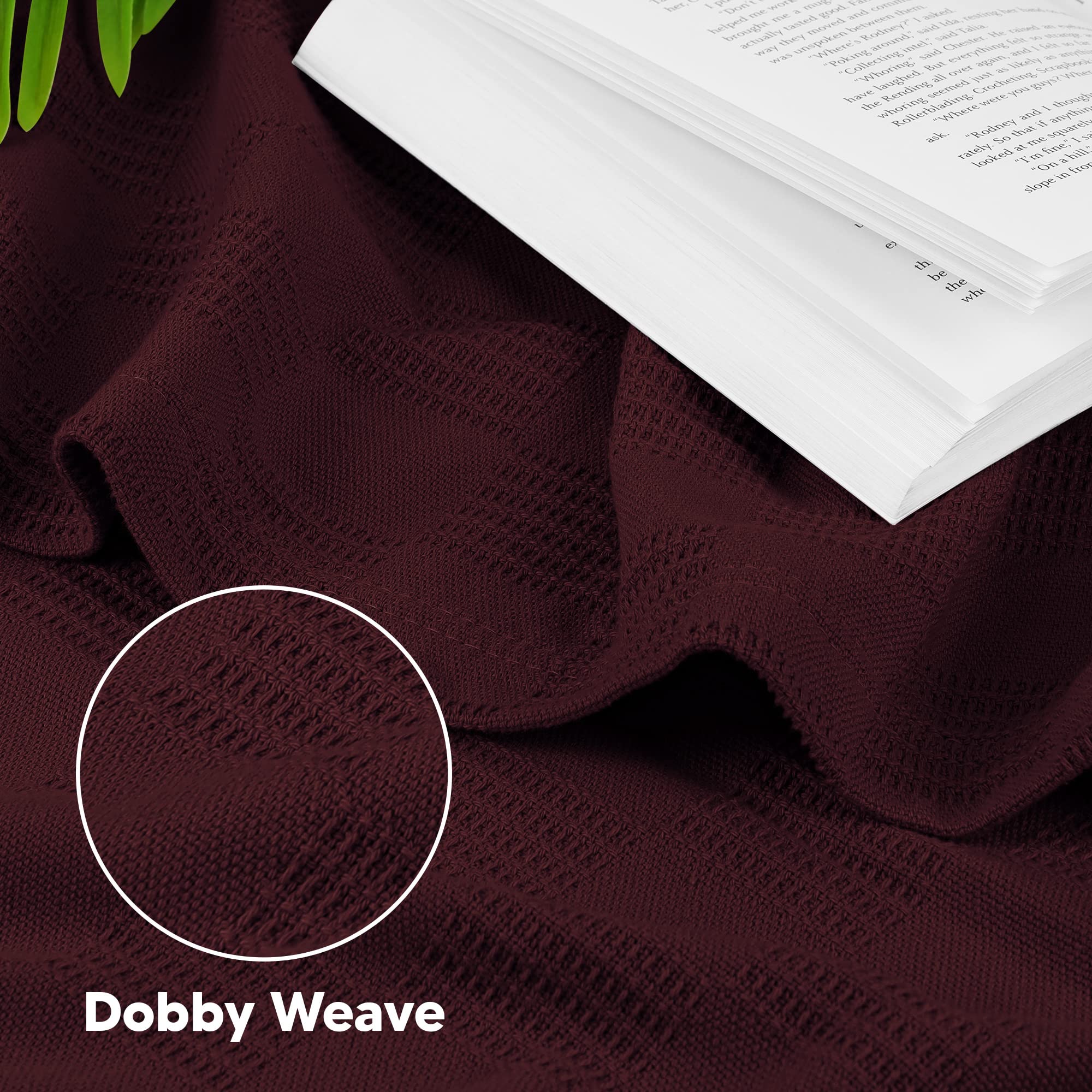 Utopia Bedding burgundy blanket on bed setup for all-season comfort