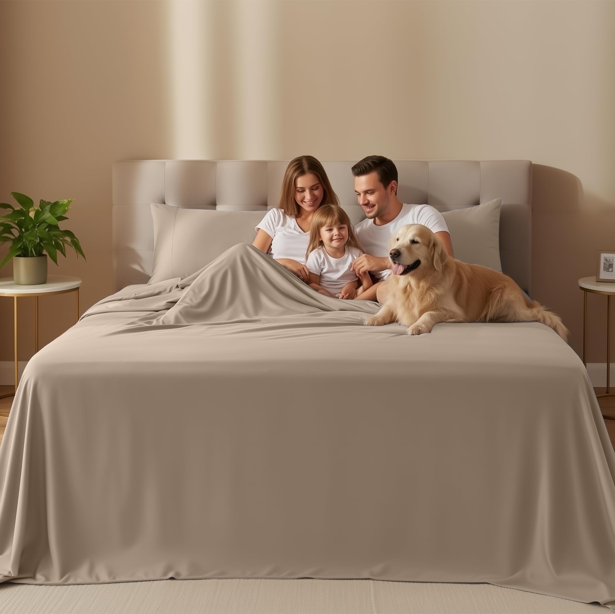 Utopia Bedding fitted sheet elastic close-up showing secure fit on a cal king mattress.
