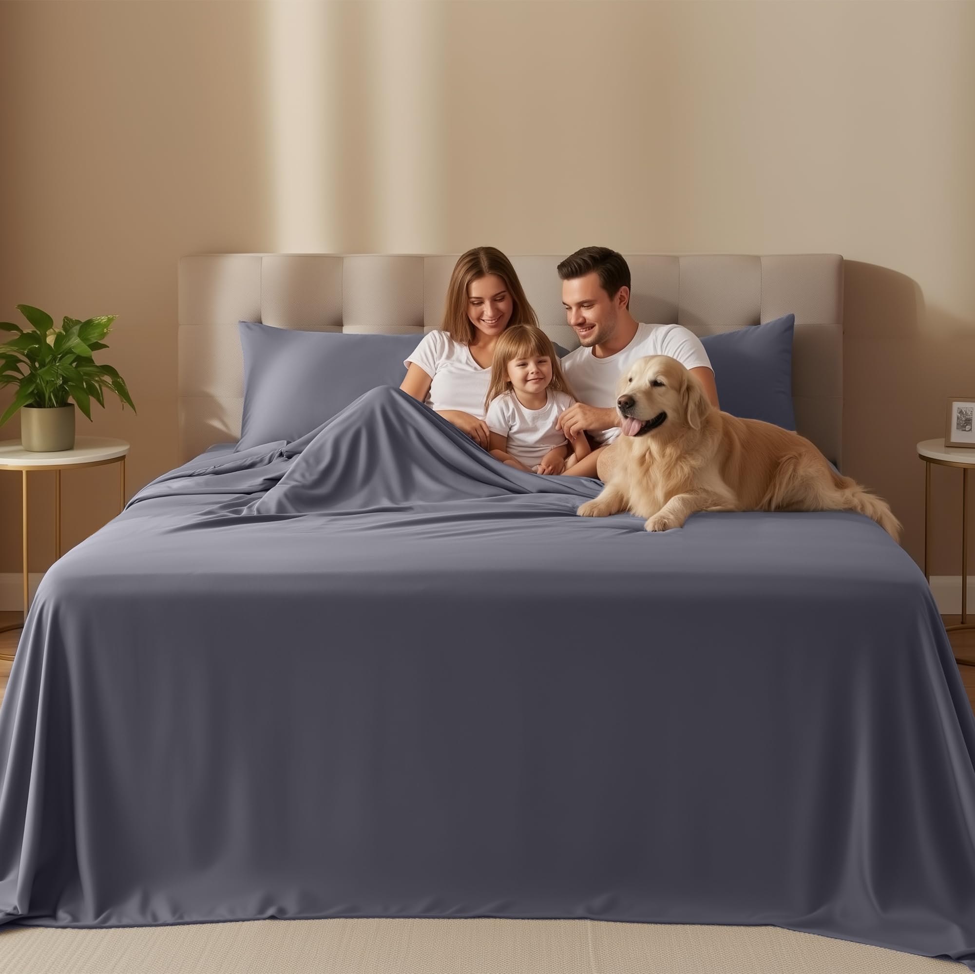 Utopia Bedding California King fitted sheet showing secure elastic fit