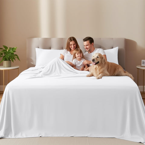 Utopia Bedding California King flat sheet white offers soft, breathable coverage for cooling nights