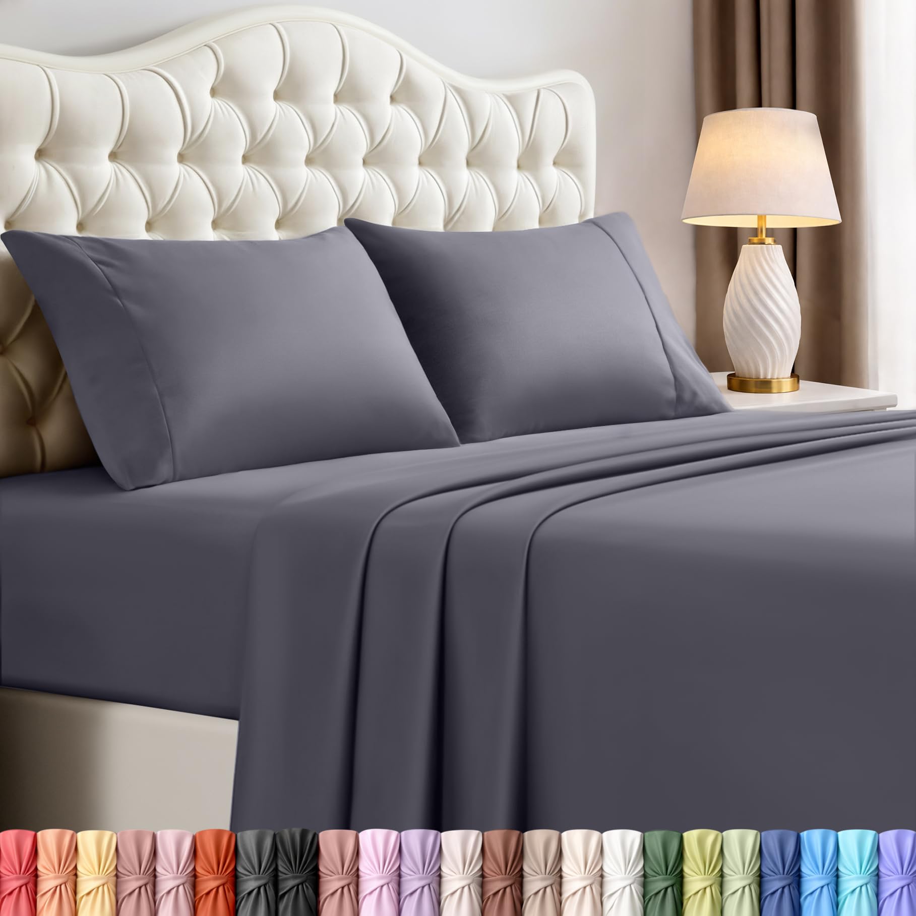 Utopia Bedding California King flat sheet with silky microfiber finish for easy layering