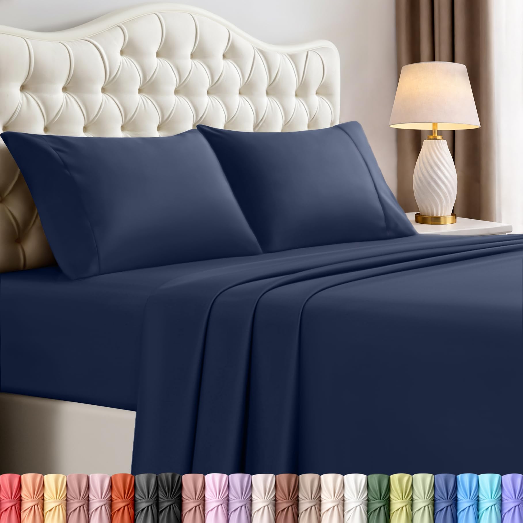 Utopia Bedding cal king sheet set; complete 4-piece kit for a crisp, secure fit on cal king mattresses.