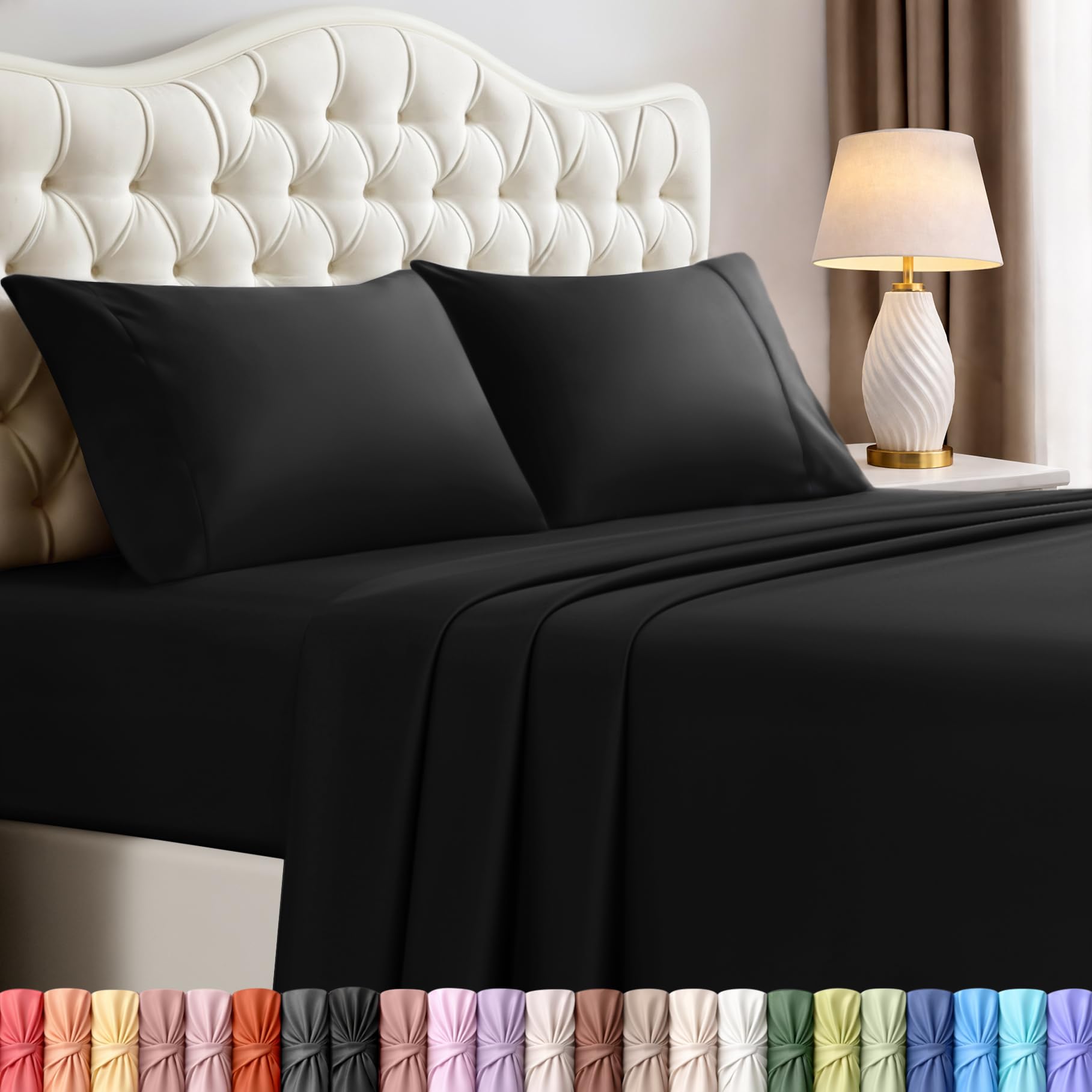 Utopia Bedding California King sheet set with breathable microfiber for a cool night