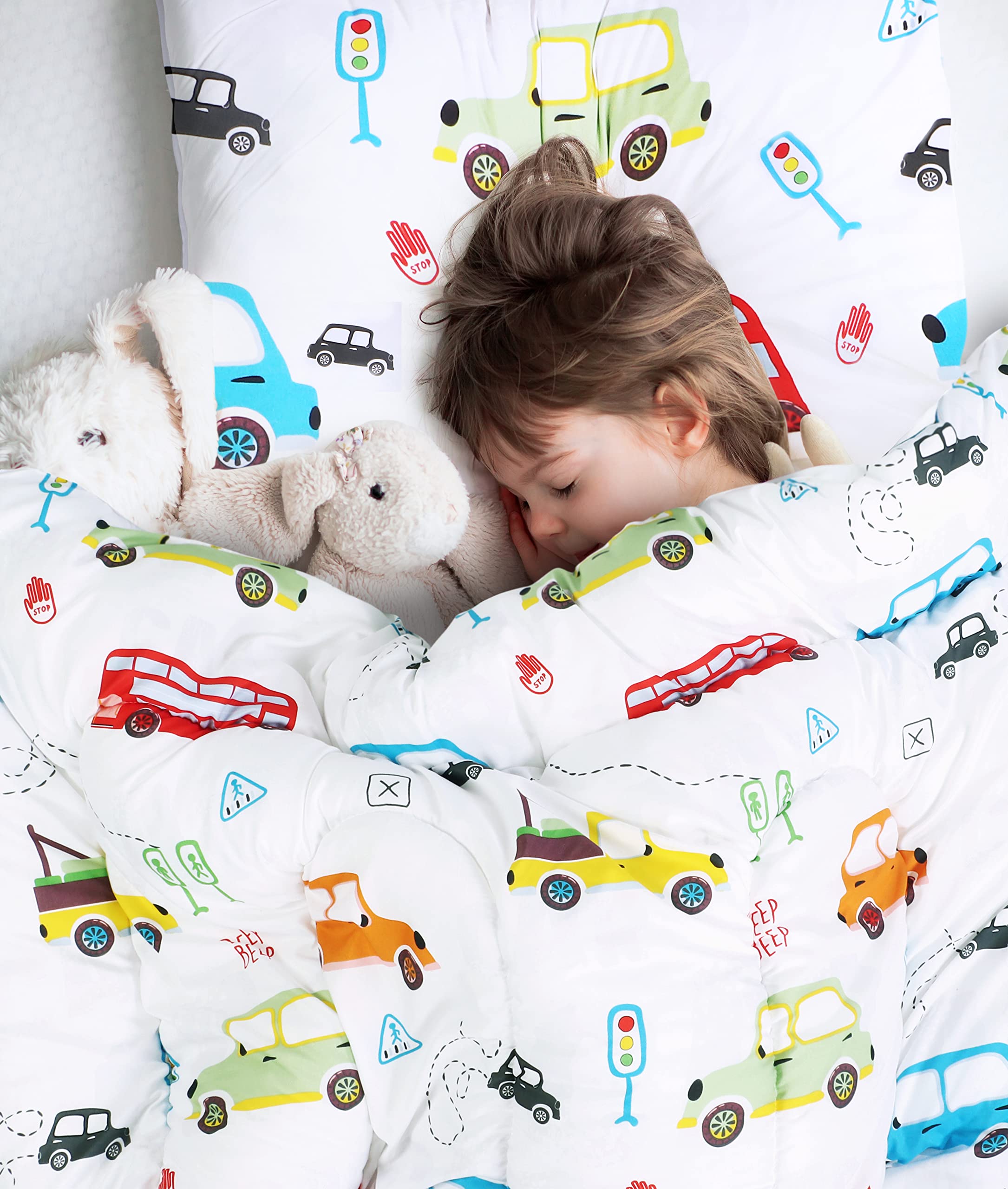 Utopia Bedding Car Kids Comforter Set print showcased for daily wear and durability