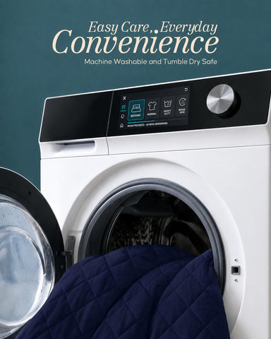 Utopia Bedding care guidance for machine wash and low heat drying