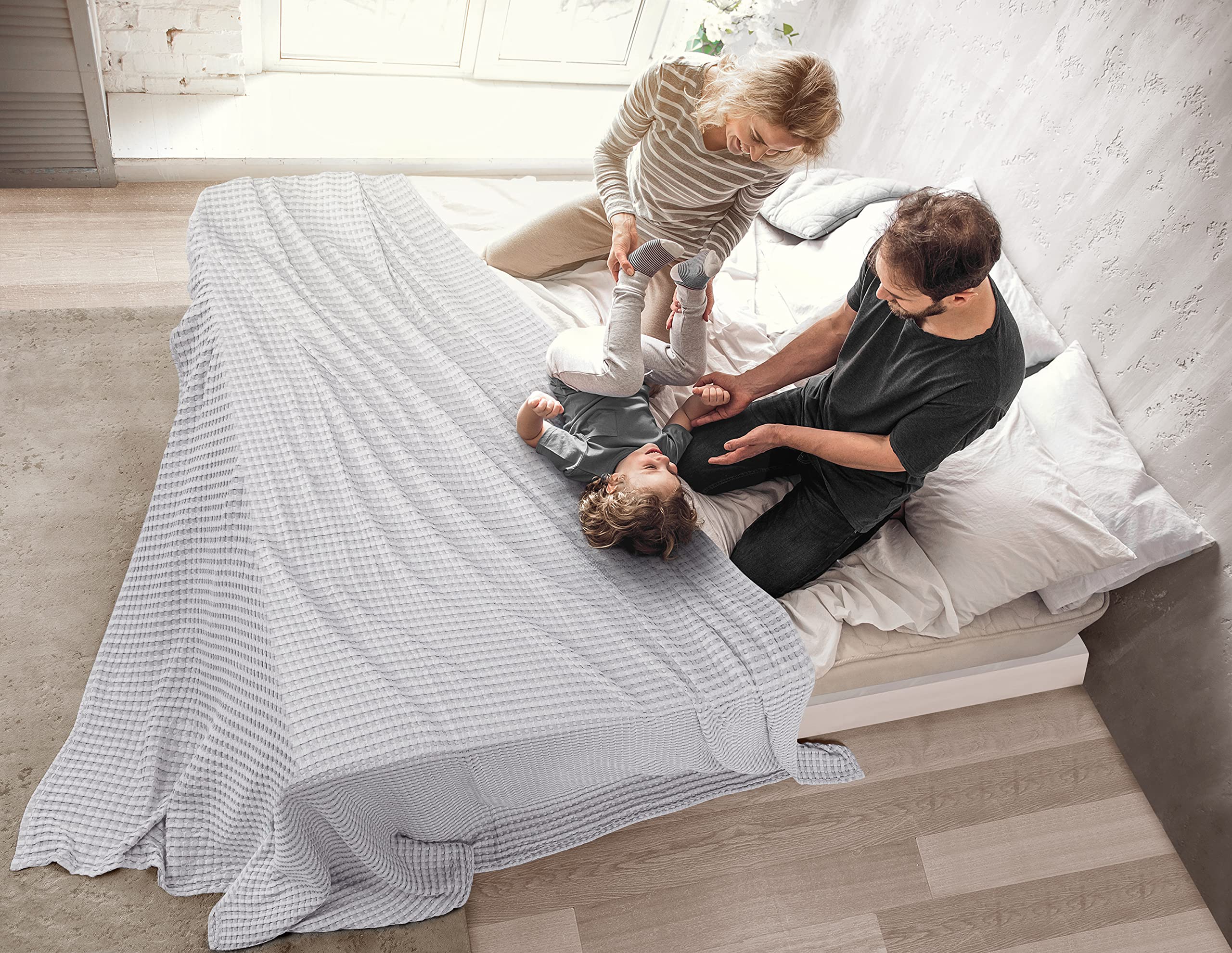 Utopia Bedding waffle blanket care instructions easy wash and dry.