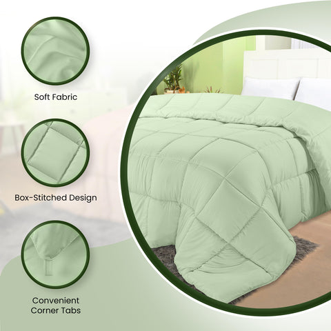 Utopia Bedding queen-size comforter measures 88 by 88 inches for ample coverage.