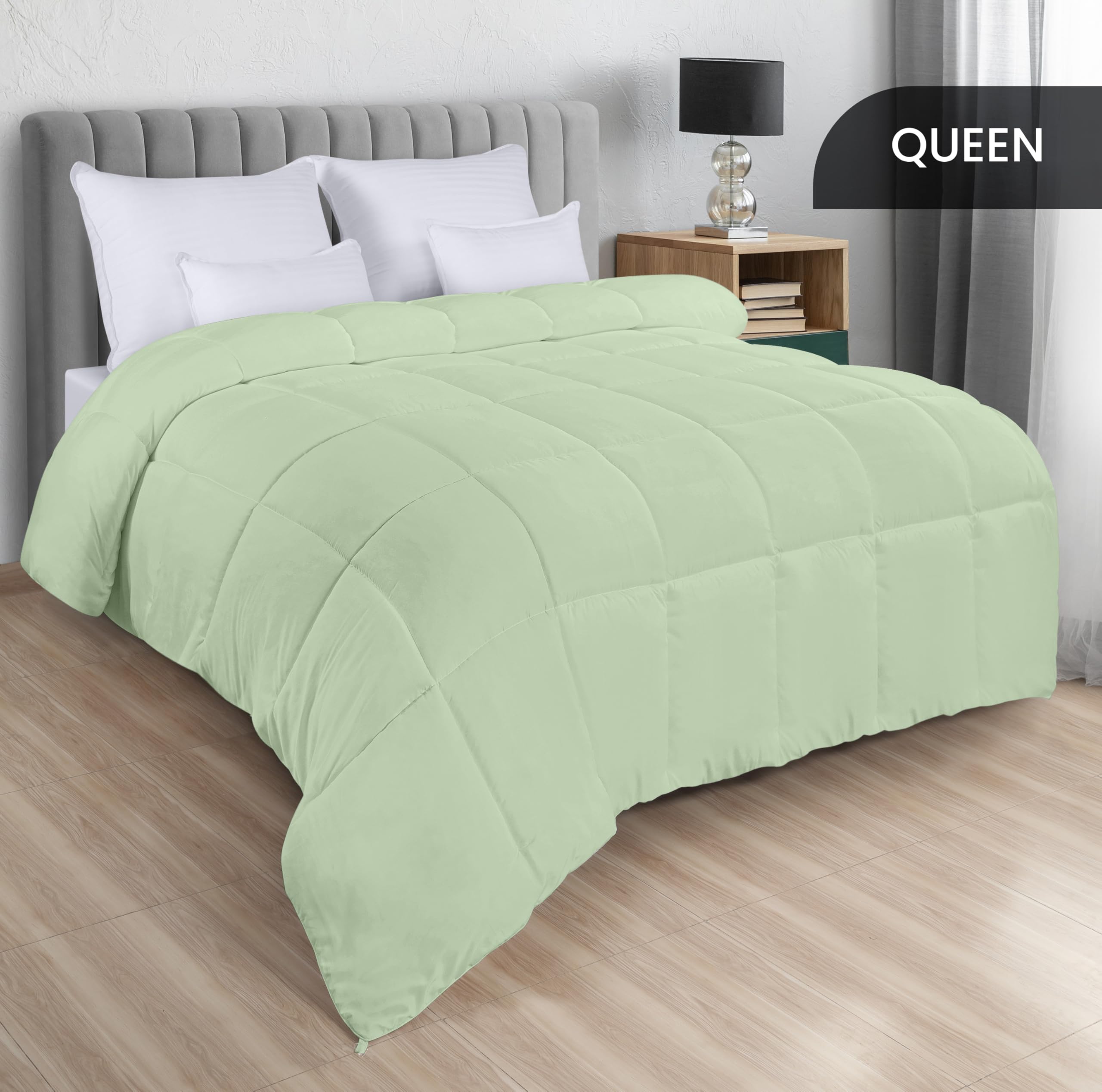 Utopia Bedding box stitching close-up highlights durable seams that keep fill evenly distributed.