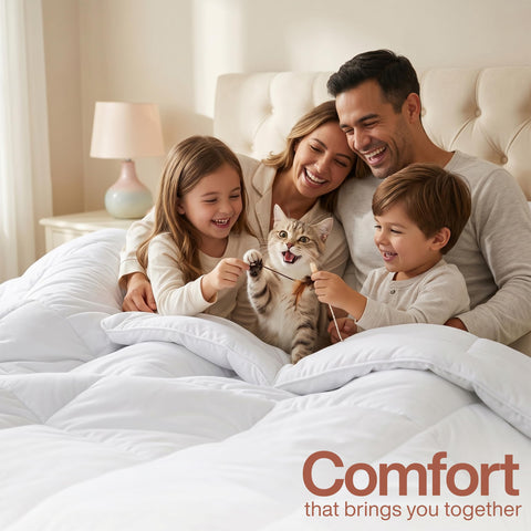 Corner tabs on Utopia Bedding comforter keep insert secured inside duvet cover