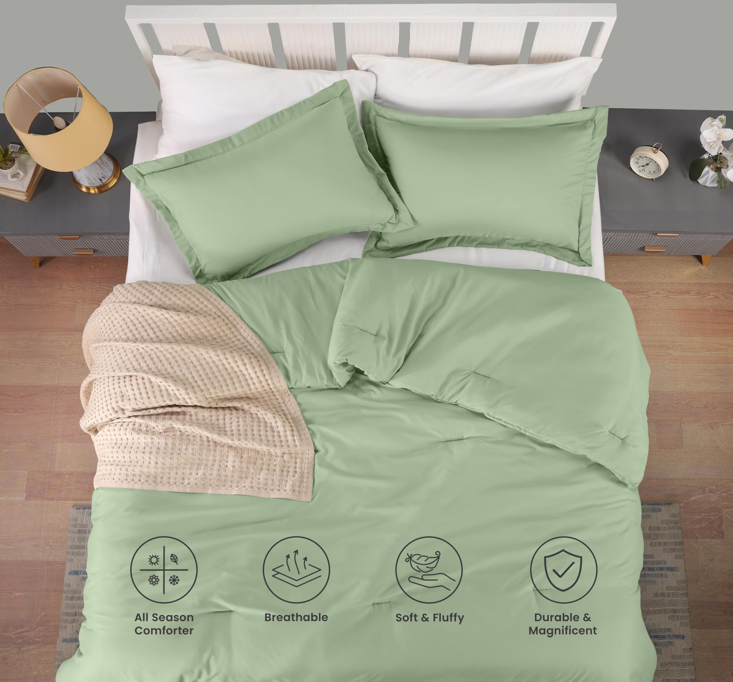 Stitching detail on Utopia Bedding comforter for durability