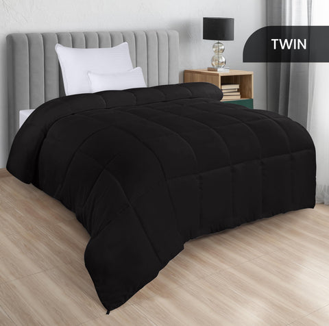 Utopia Bedding twin comforter showing corner tabs to secure the insert