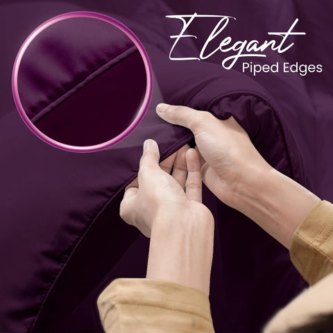 Utopia Bedding soft siliconized fiber filling visible in plum comforter for cozy nights.